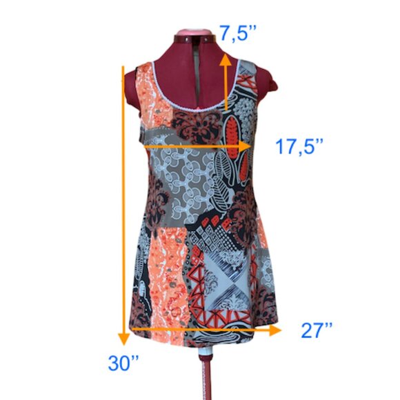 GITANE - Colorful Sleeveless Patchwork Dress - large - Picture 10 of 11